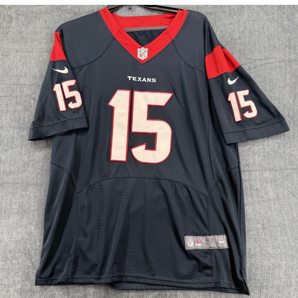 Nike Houston Texans Jersey Mens 48 Blue Polyester Will Fuller 15 Stitched NFL